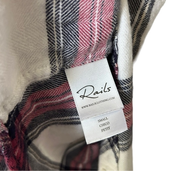RAILS Women’s Hunter Plaid Button-Down Shirt- White Midnight Rose/ Size Small - Picture 11 of 13